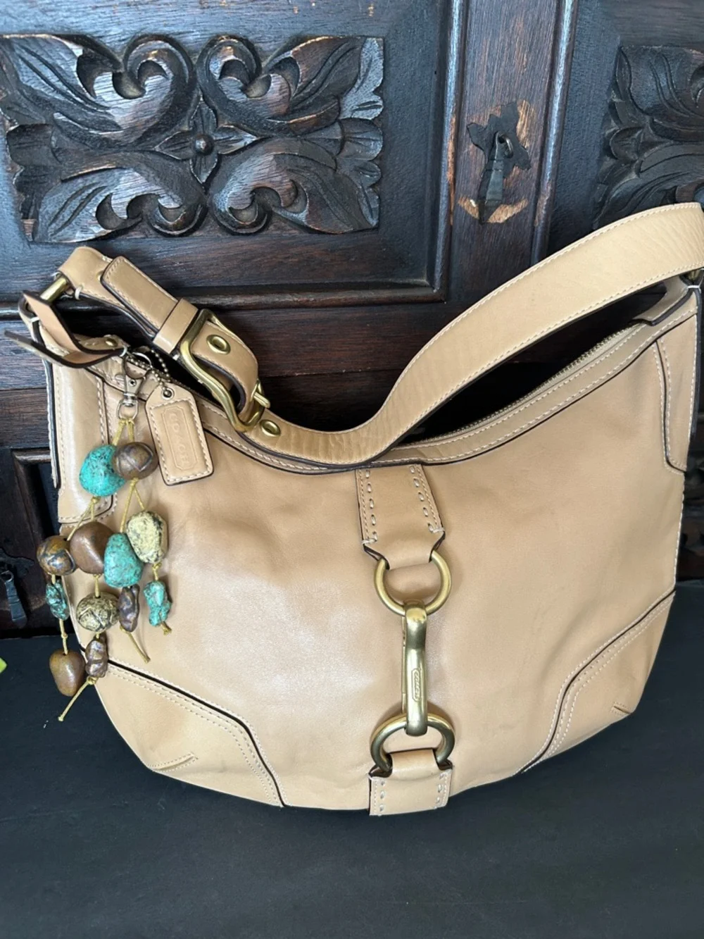 Y2K Vintage COACH Beige Hampton Soho Baguette Hobo Shoulder Bag